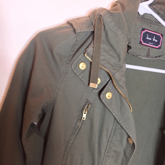 Love Tree Olive Hooded Parka Jacket - Picture 4 of 5